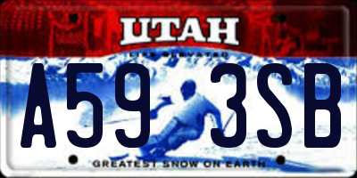 UT license plate A593SB