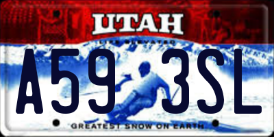 UT license plate A593SL