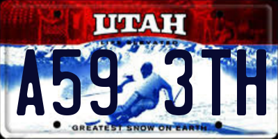 UT license plate A593TH