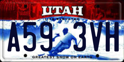 UT license plate A593VH