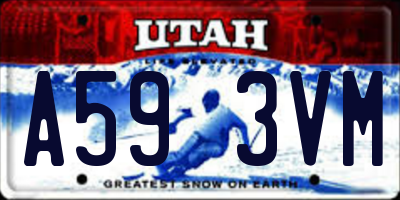 UT license plate A593VM