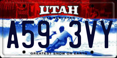 UT license plate A593VY