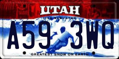 UT license plate A593WQ
