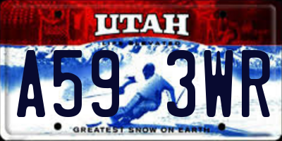 UT license plate A593WR