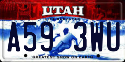 UT license plate A593WU