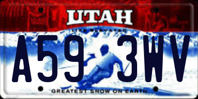 UT license plate A593WV