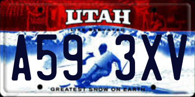 UT license plate A593XV