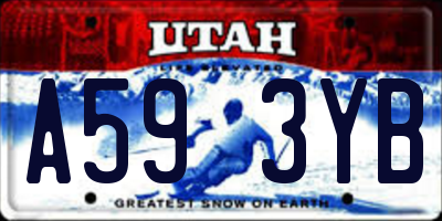 UT license plate A593YB