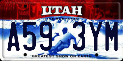 UT license plate A593YM