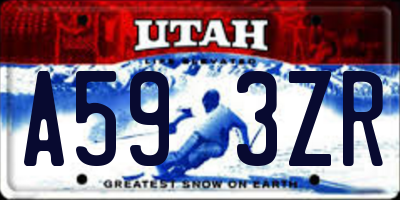UT license plate A593ZR