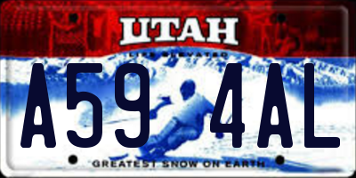 UT license plate A594AL