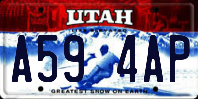UT license plate A594AP