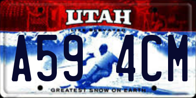 UT license plate A594CM