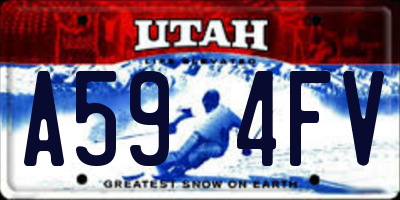 UT license plate A594FV