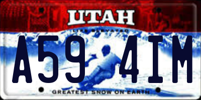 UT license plate A594IM