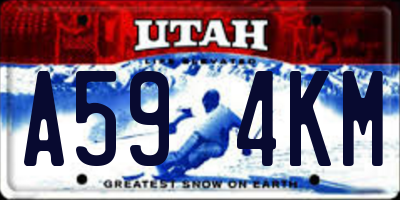 UT license plate A594KM