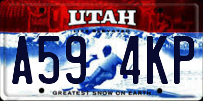 UT license plate A594KP