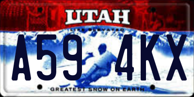 UT license plate A594KX