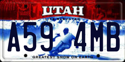 UT license plate A594MB