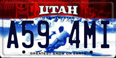 UT license plate A594MI