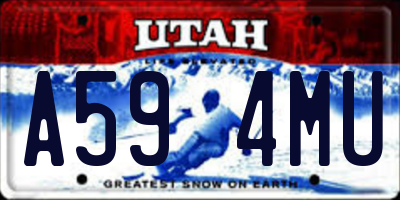 UT license plate A594MU