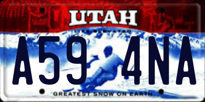 UT license plate A594NA
