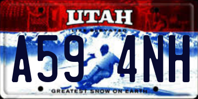UT license plate A594NH