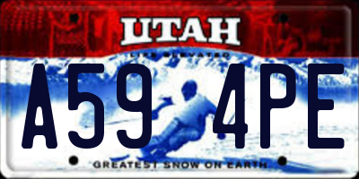 UT license plate A594PE