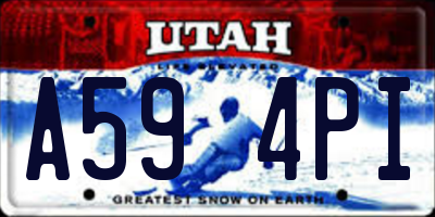 UT license plate A594PI