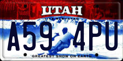 UT license plate A594PU