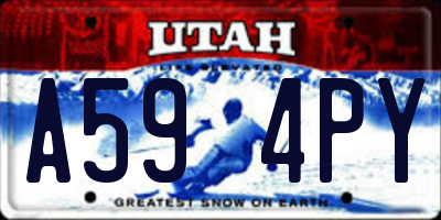 UT license plate A594PY