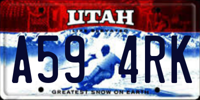 UT license plate A594RK