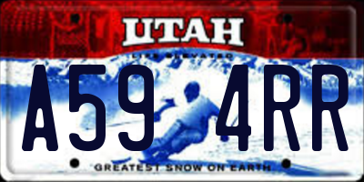 UT license plate A594RR
