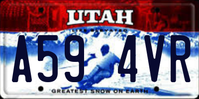 UT license plate A594VR