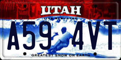 UT license plate A594VT