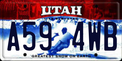 UT license plate A594WB