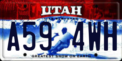 UT license plate A594WH