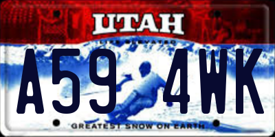 UT license plate A594WK