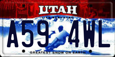 UT license plate A594WL