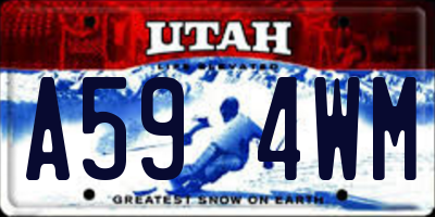 UT license plate A594WM