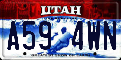 UT license plate A594WN