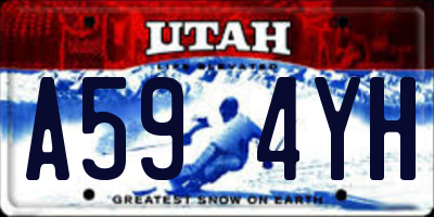UT license plate A594YH