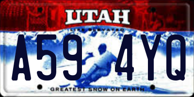 UT license plate A594YQ