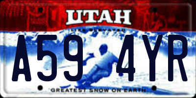 UT license plate A594YR