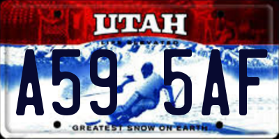 UT license plate A595AF