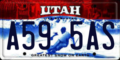 UT license plate A595AS