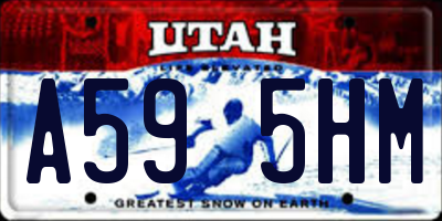 UT license plate A595HM