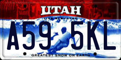 UT license plate A595KL