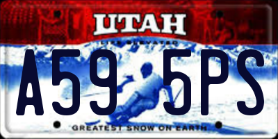 UT license plate A595PS