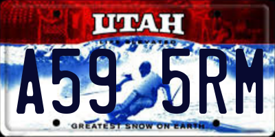 UT license plate A595RM